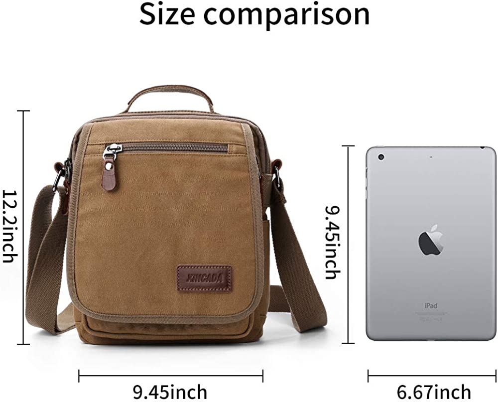 XINCADA Mens Bag Messenger Bag Canvas Shoulder Bags Travel Bag Man Purse Crossbody Bags for Work Business - Image 4